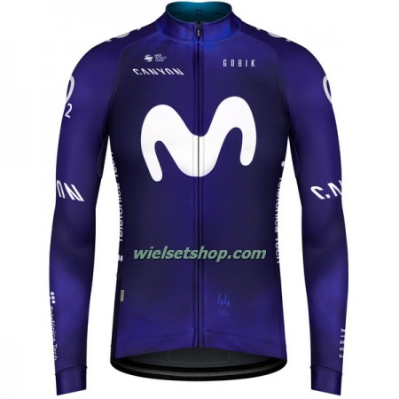 Wielershirt 2023 Movistar Team Lange Mouw - Blauw